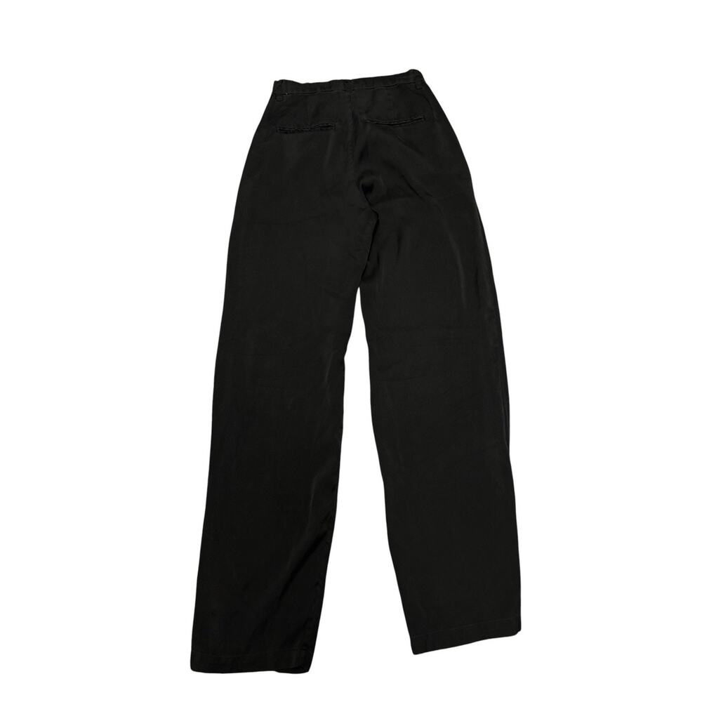 Anine Bing Carrie Silk Charmeuse Pants 26 Black High Rise Wide Leg Pants - Picture 9 of 12